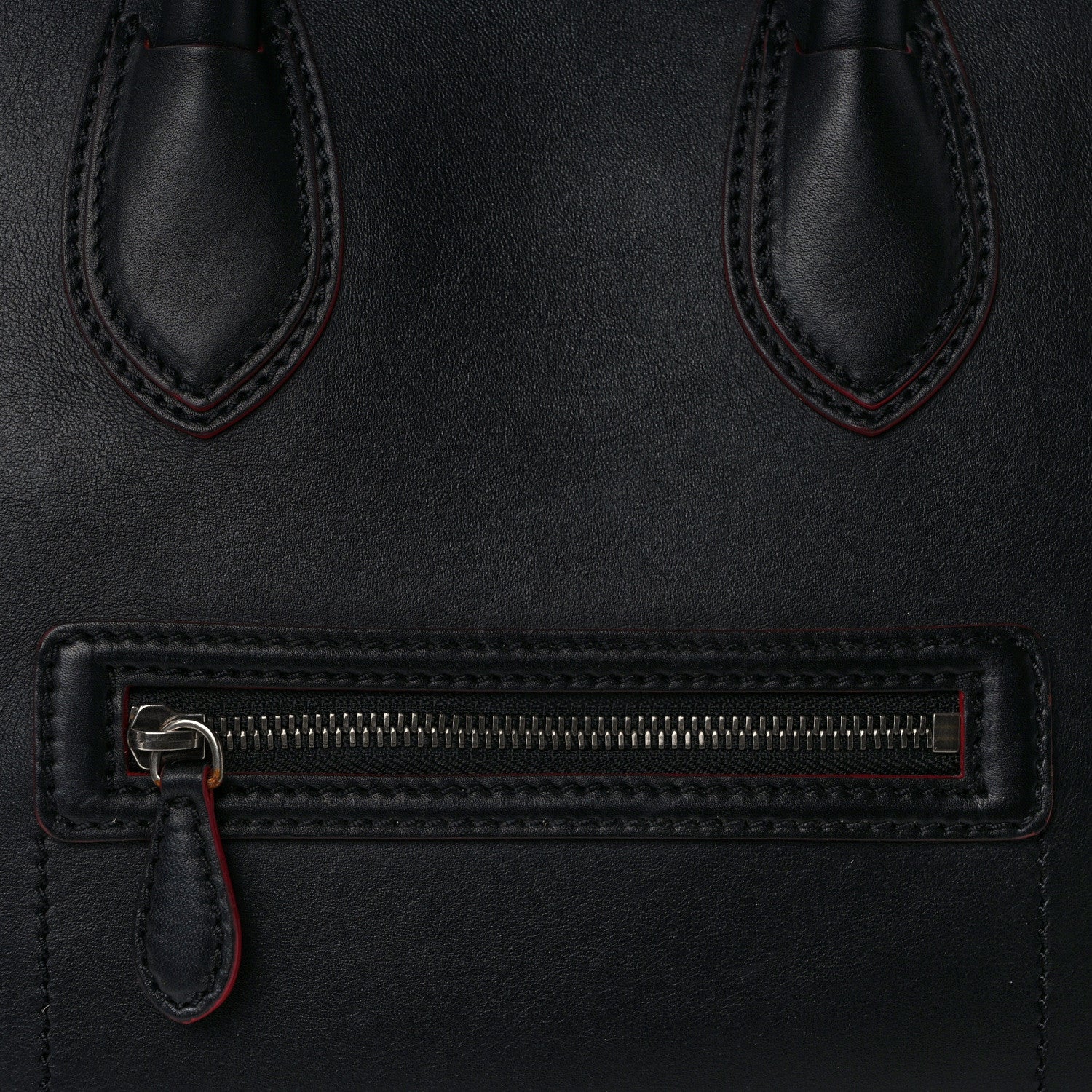 Celine Smooth Calfskin Mini Luggage Black Pink Trim 7 of 13