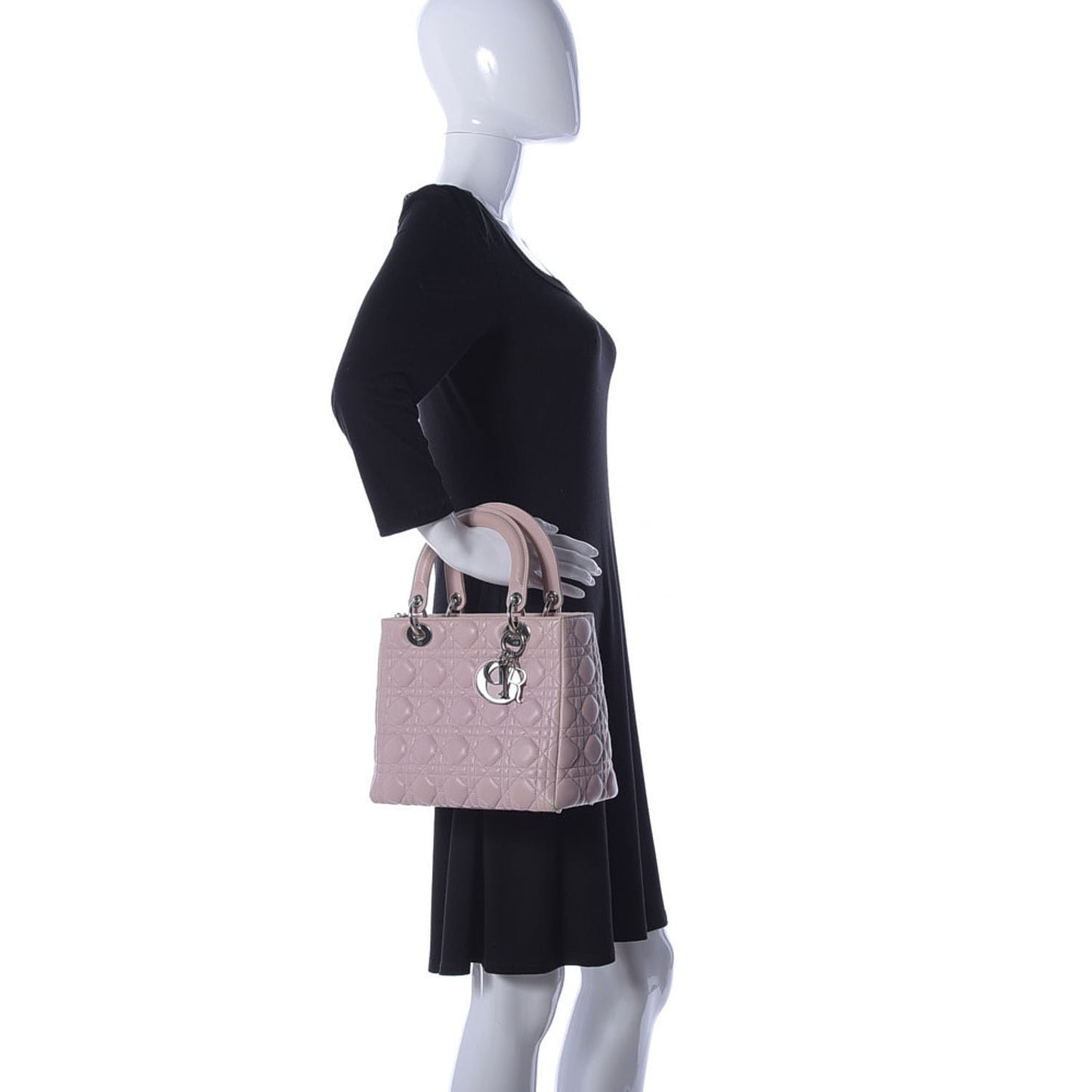 Lambskin Cannage Medium Lady Dior Light Pink