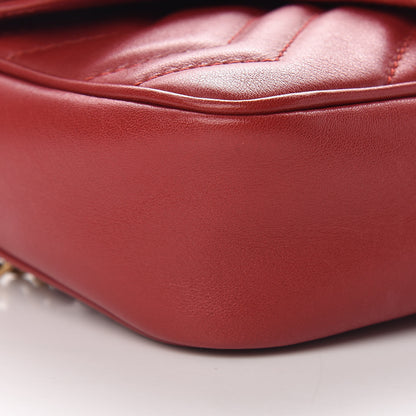 Gucci Calfskin Matelasse Super Mini GG Marmont Shoulder Bag Hibiscus Red 9 of 16