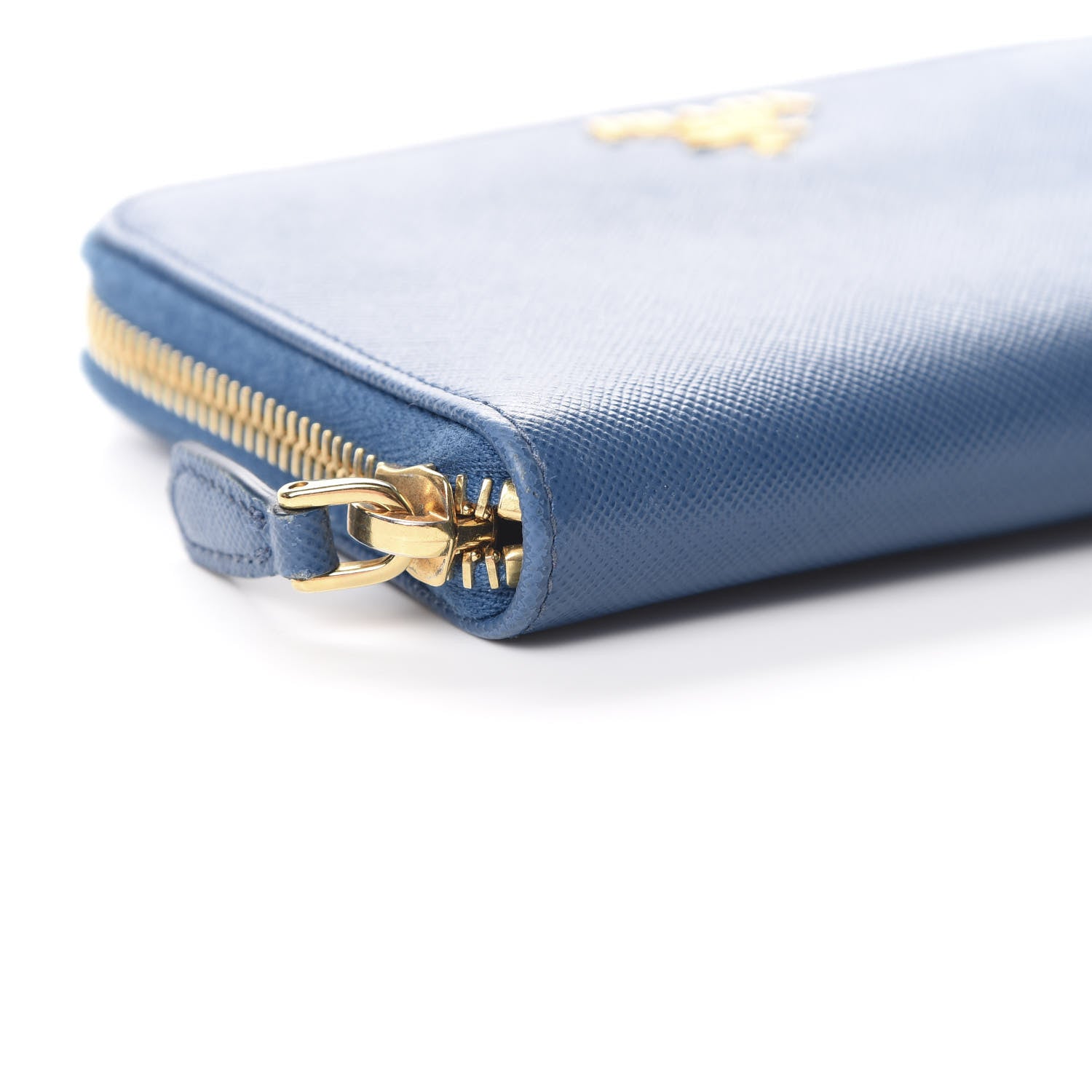 Prada Saffiano Zip Around Wallet Cobalto 9 of 14