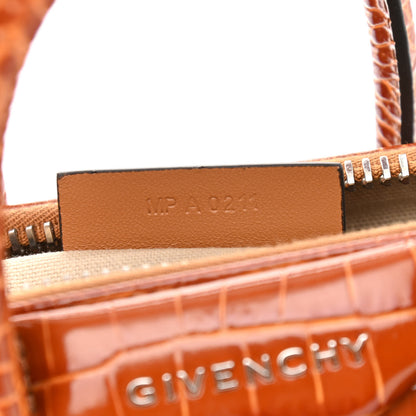 Givenchy Calfskin Crocodile Embossed Mini Antigona Chestnut 7 of 10