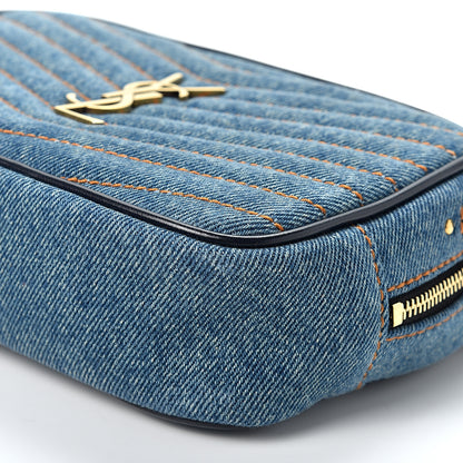 Saint Laurent Denim Matelasse Monogram Mini Lou Camera Bag California Blue 9 of 10