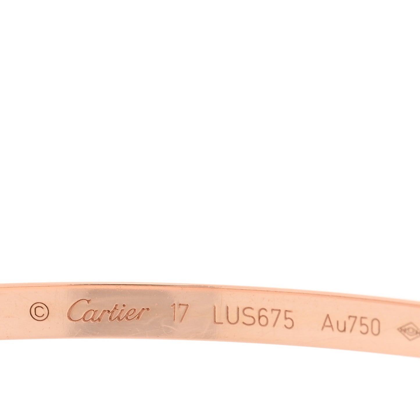18K Pink Gold Small LOVE Bracelet 17