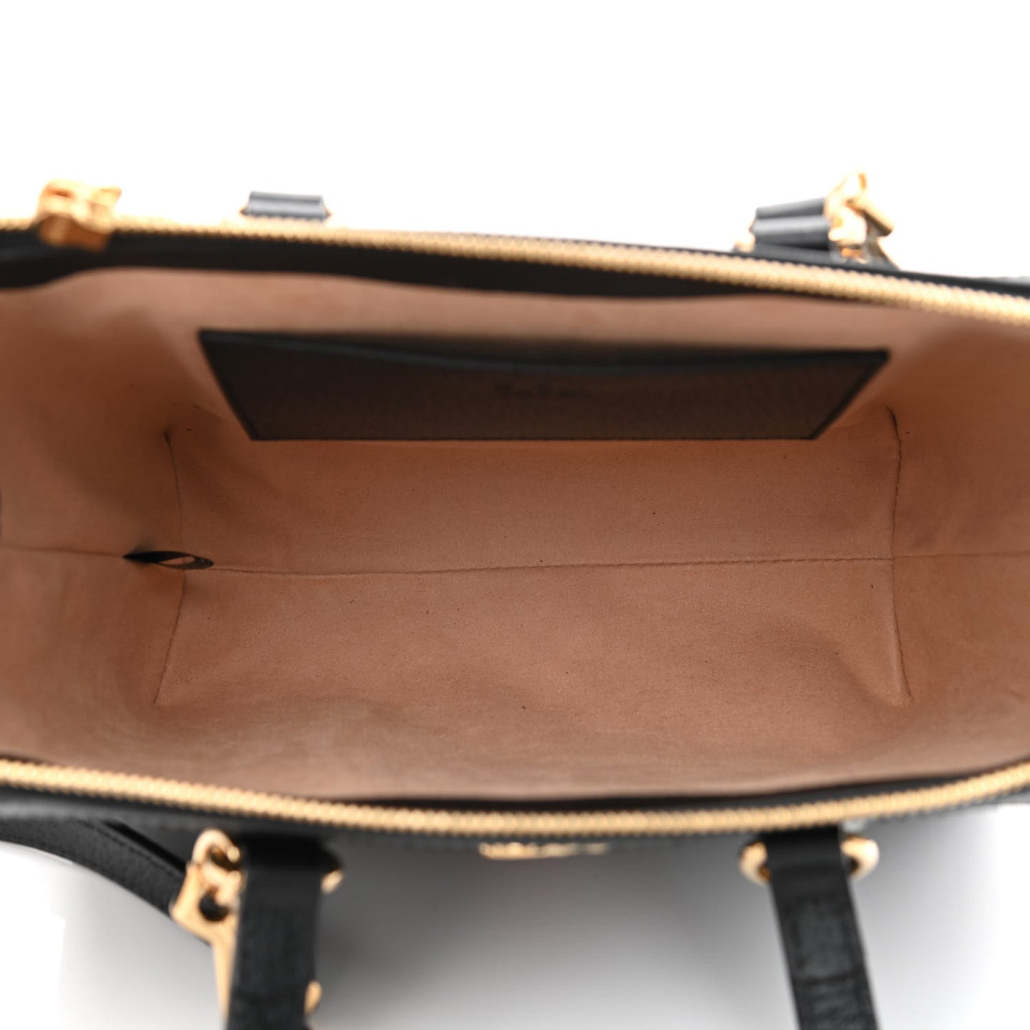 Textured Calfskin Web Small Ophidia Tote Bag Black