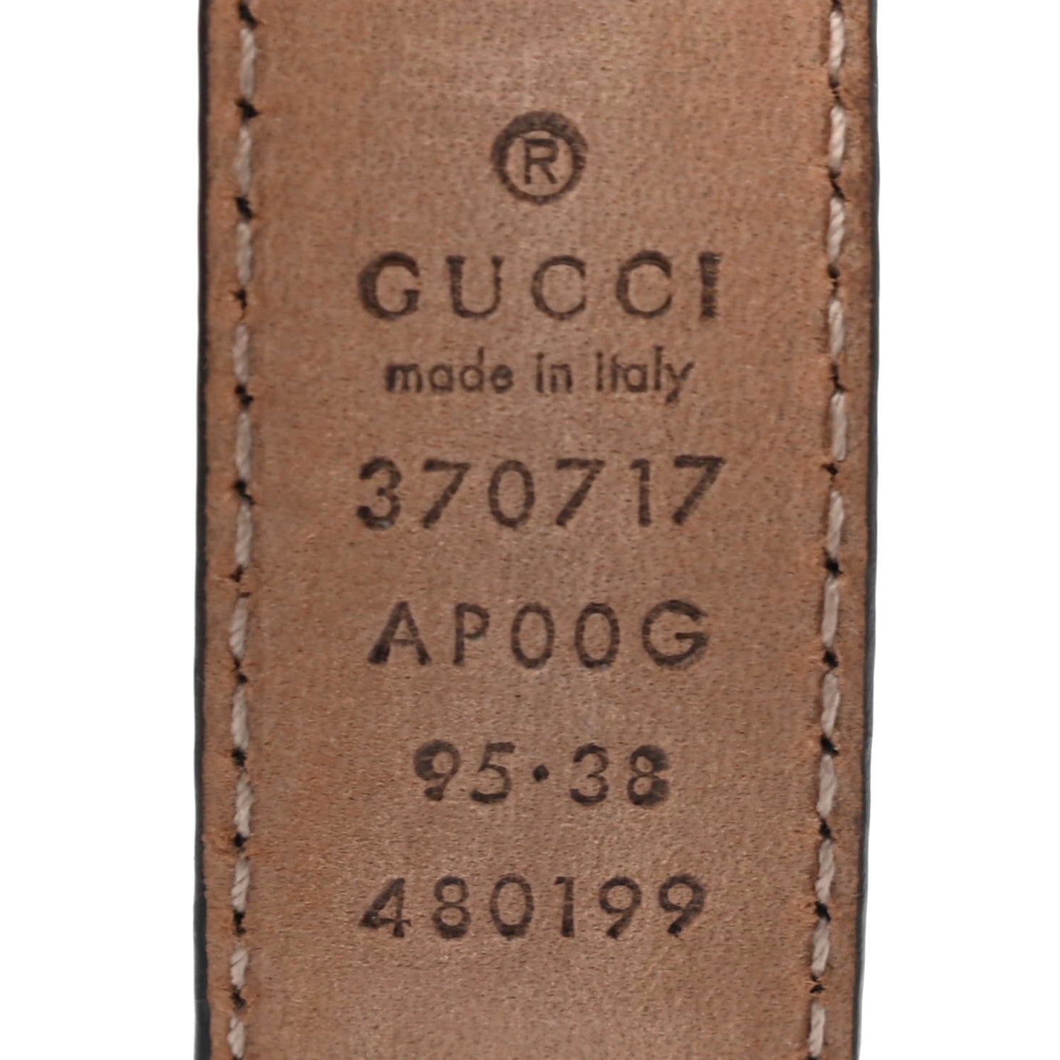 Gucci Moon Calfskin Interlocking G 25mm Belt 95 38 Black 5 of 5