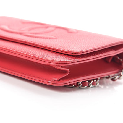 Chanel Caviar Timeless CC Wallet On Chain WOC Red 11 of 12