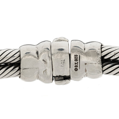 David Yurman Sterling Silver 18K Yellow Gold Diamond Smoky Quartz 11mm Albion Cable Bracelet 3 of 4