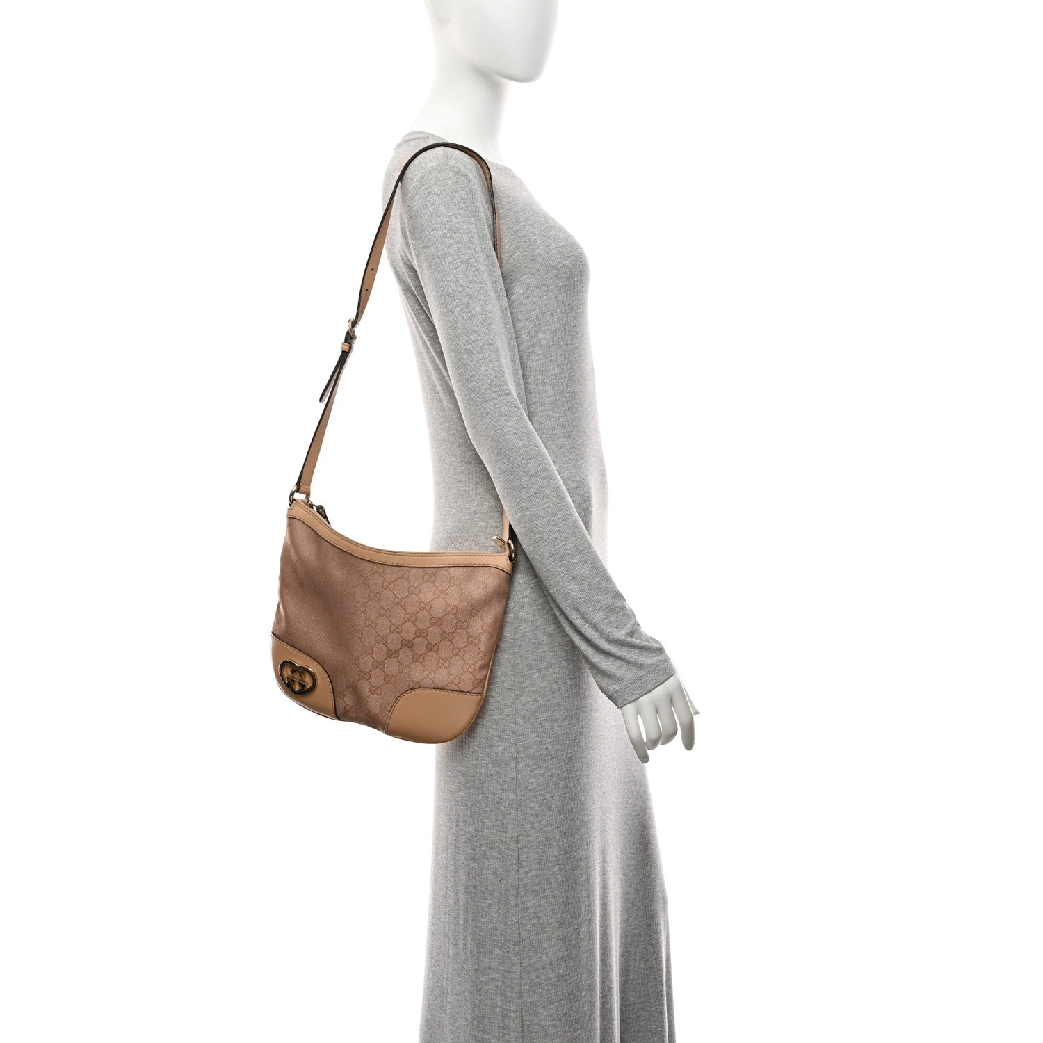 Gucci Metallic Monogram Small Lovely Heart Messenger Pink 2 of 10