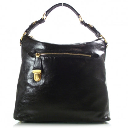 Prada Vitello Shine Buckle Shoulder Bag Black 1 of 12