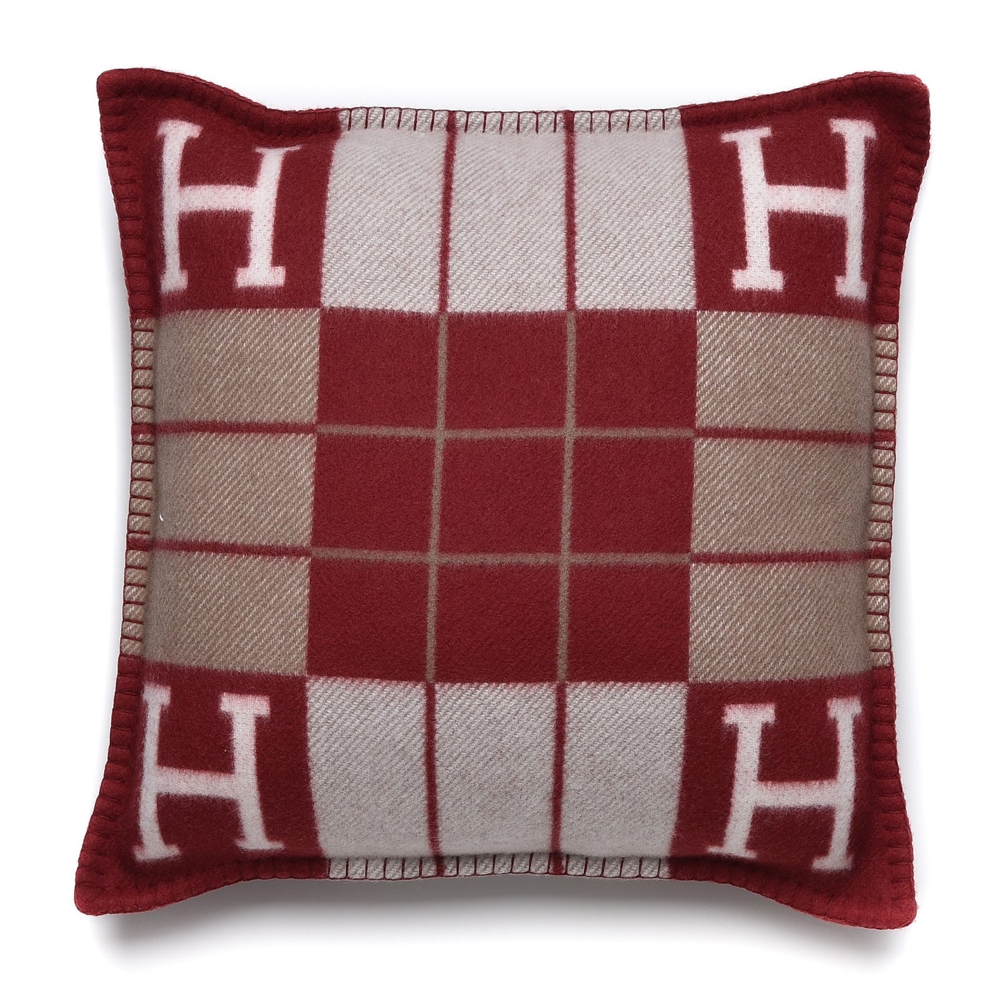 Wool Cashmere Avalon III Pillow PM Ecru Rouge