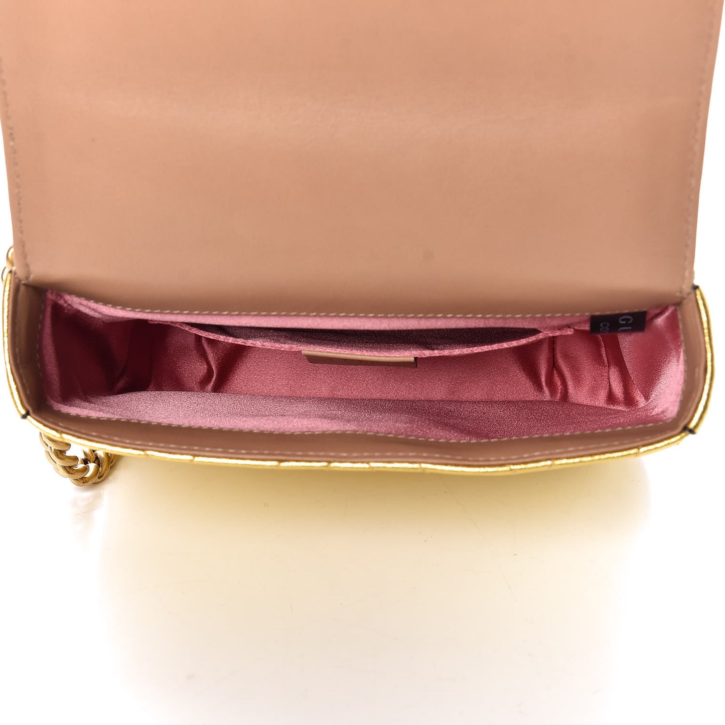 Metallic Nappa Matelasse Broadway Shoulder Bag Gold