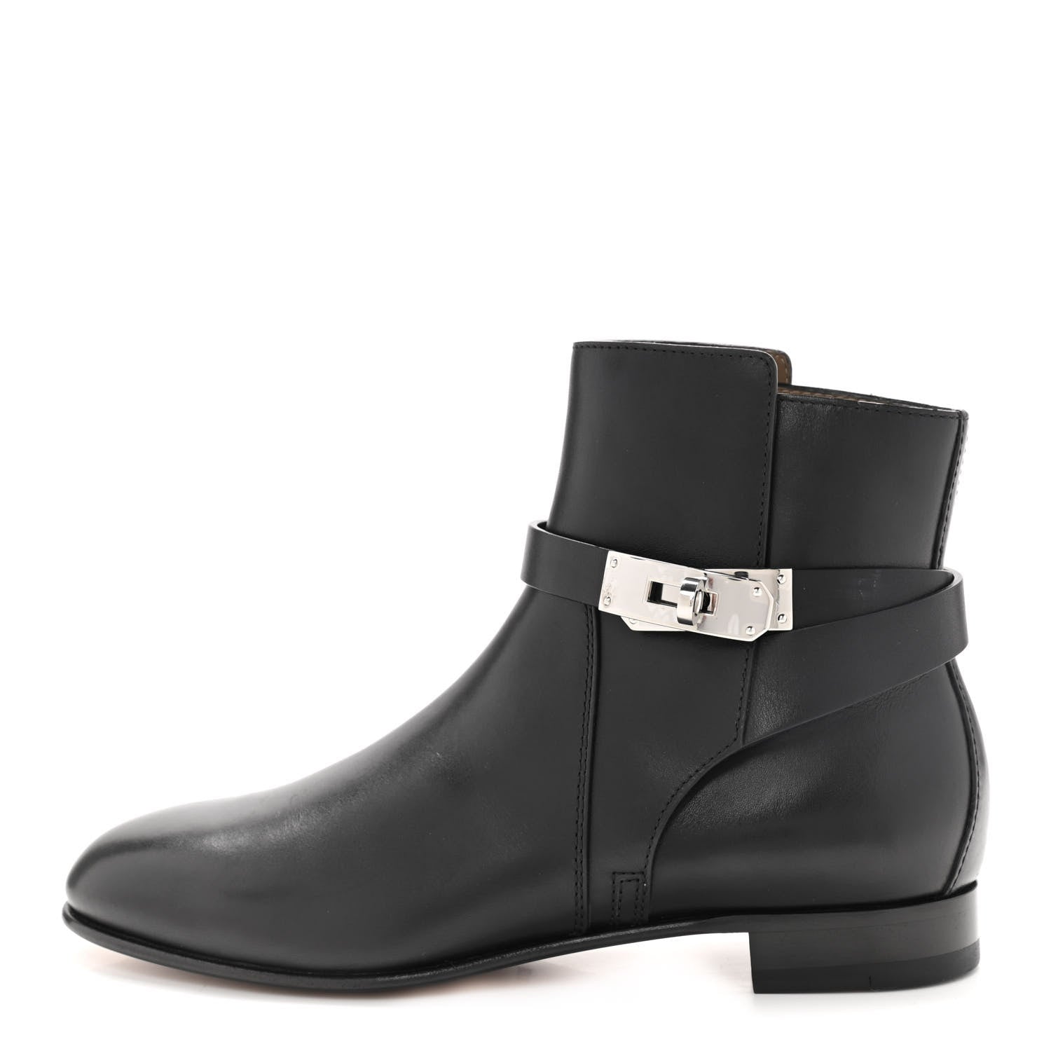 Hermes Calfskin Neo Low Boots 37.5 Black 1 of 8