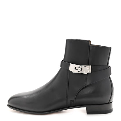 Hermes Calfskin Neo Low Boots 37.5 Black 1 of 8