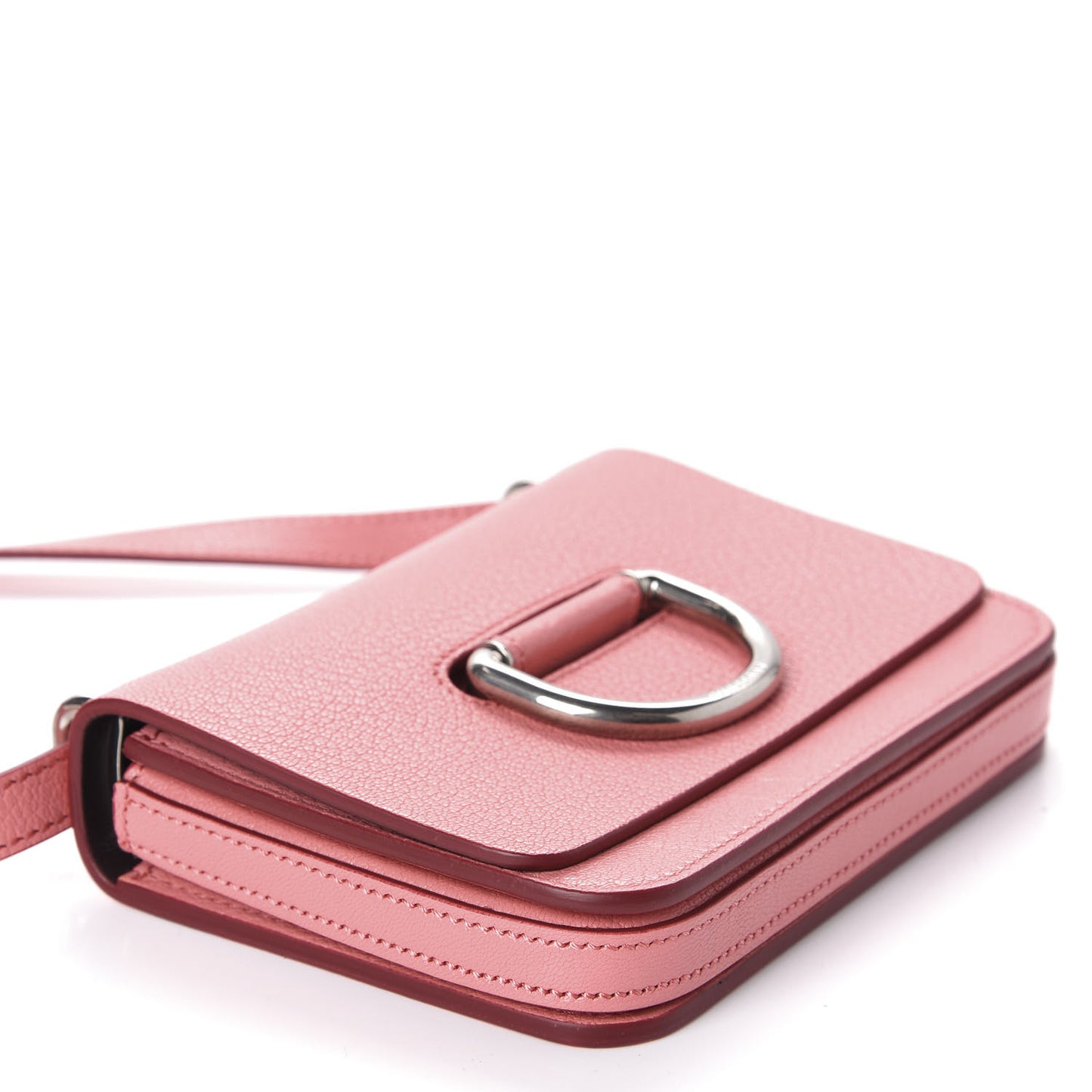 Goatskin Mini D-Ring Bag Bright Coral Pink