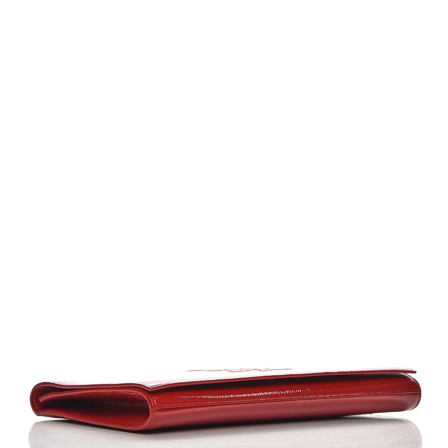 Saint Laurent Textured Patent Monogram Large Belle De Jour Clutch Red 4 of 8