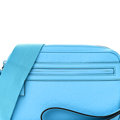 Gucci Rubber Effect Monogram GG Crossbody Bag Bright Blue 7 of 9