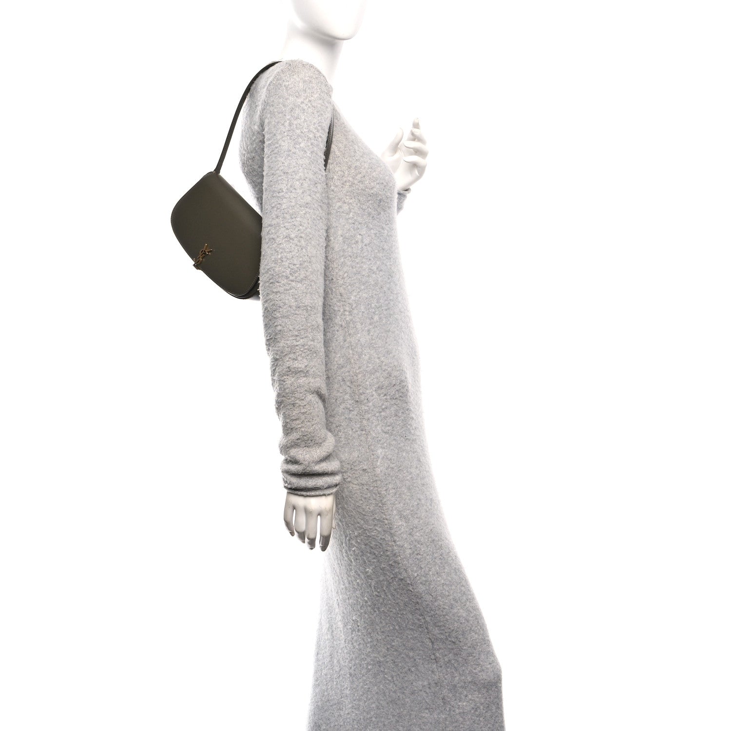 Saint Laurent Box Calfskin Mini Voltaire Shoulder Bag Urban Grey 2 of 10