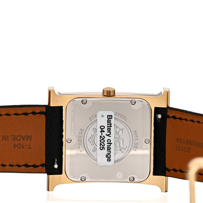 Hermes Stainless Steel Epsom 26mm Heure H Hour Quartz Watch Noir 4 of 5