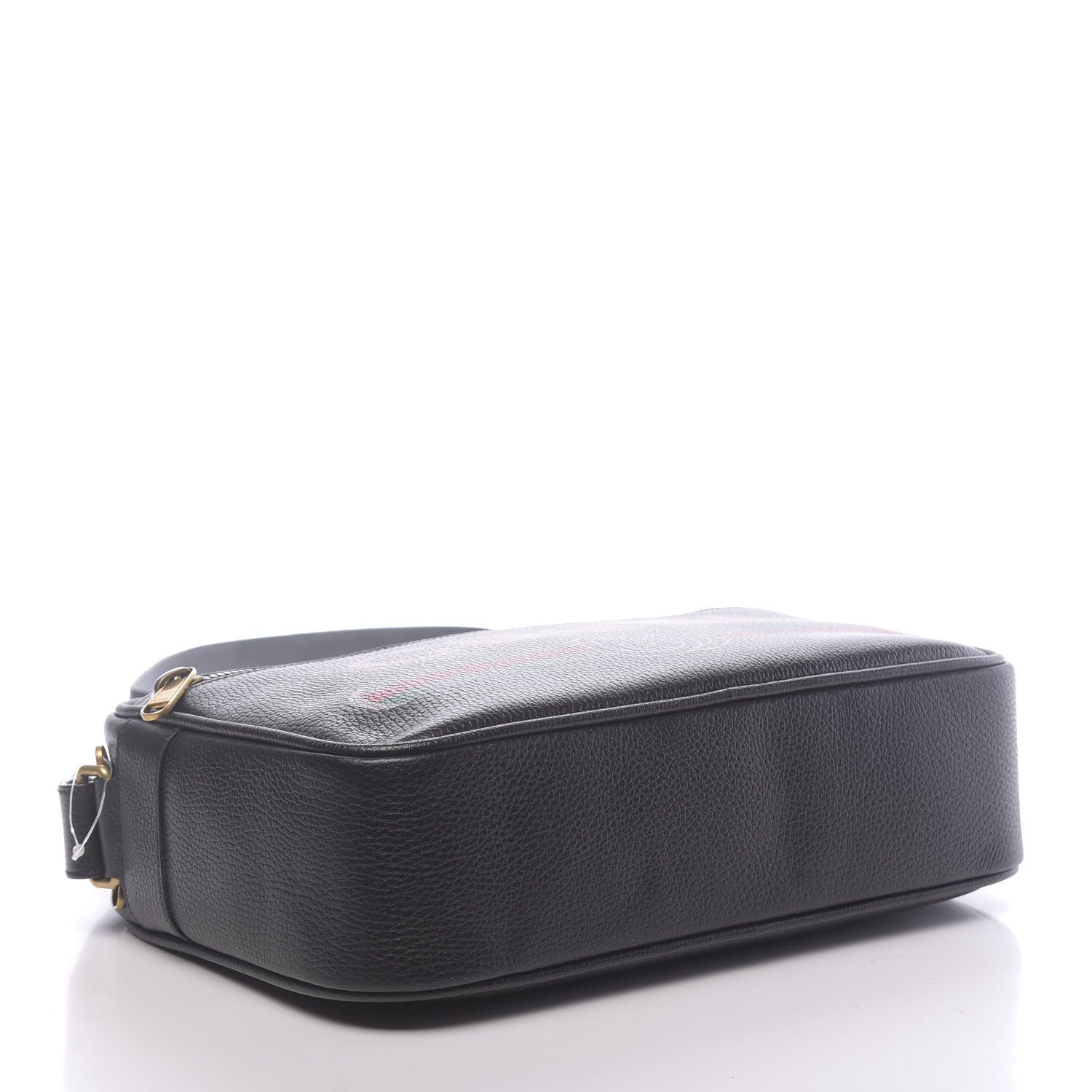 Gucci Pebbled Calfskin Logo Messenger Bag Black 4 of 10