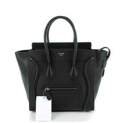 Celine Drummed Calfskin Micro Luggage Black 1 of 7