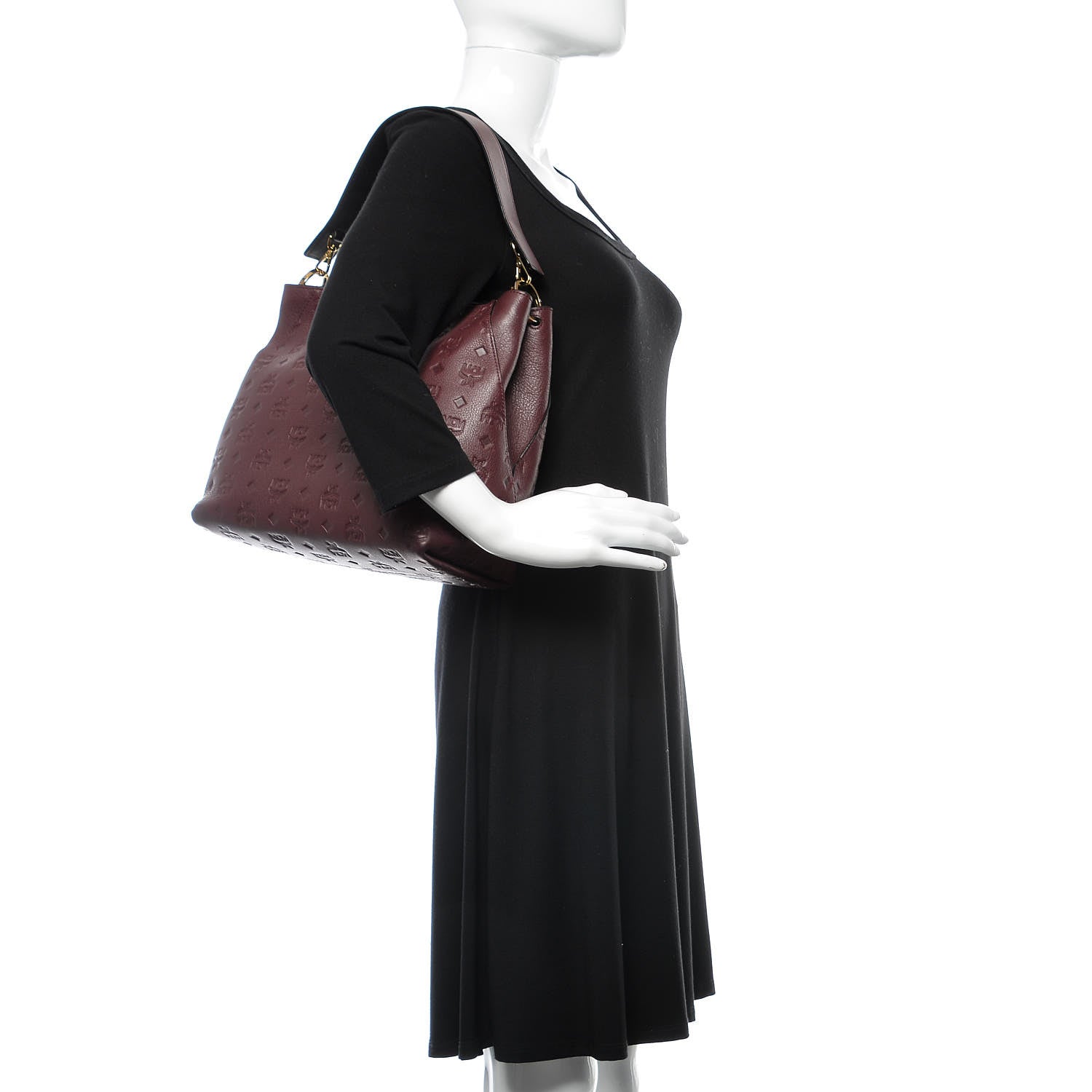 MCM Grained Calfskin Medium Klara Hobo Rustic Brown 3 of 9