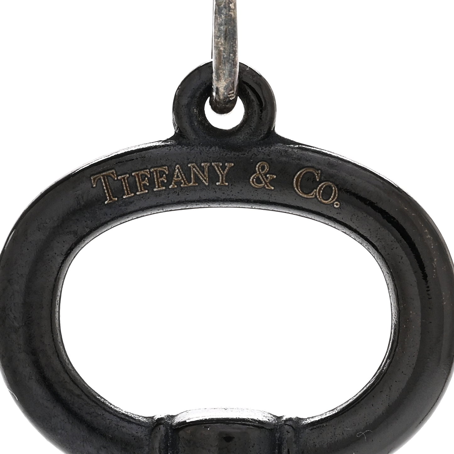 Black Titanium Oval Key Pendant