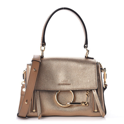 Chloe Metallic Calfskin Mini Faye Day Shoulder Bag Gold 1 of 10
