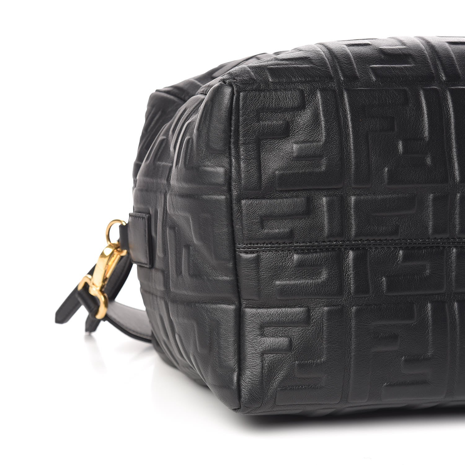 Fendi Nappa FF 1974 Embossed Small Boston Black 5 of 11