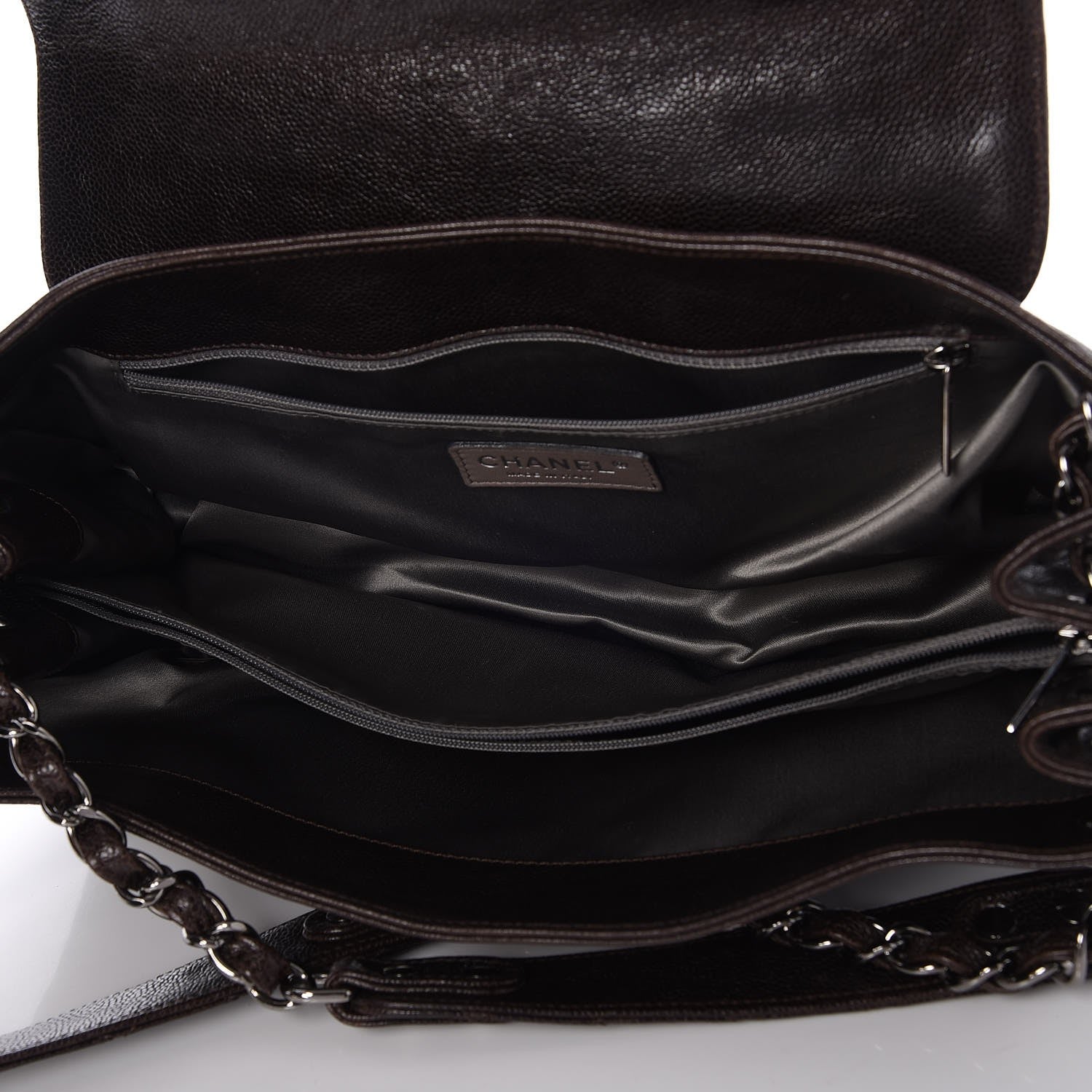 Chanel Glazed Caviar Pocket In The City Tote Brown 5 of 7
