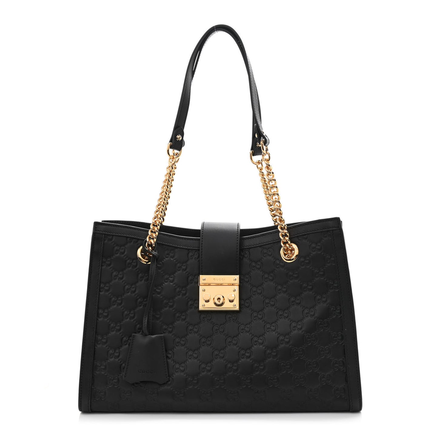 Guccissima Medium Padlock Tote Black