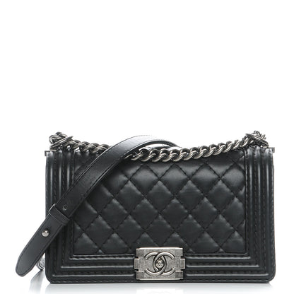 Chanel Lambskin Stitch Quilted Medium Boy Flap Black 1 of 7