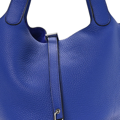 Hermes Taurillon Clemence Picotin Lock 18 PM Bleu Electrique 7 of 12