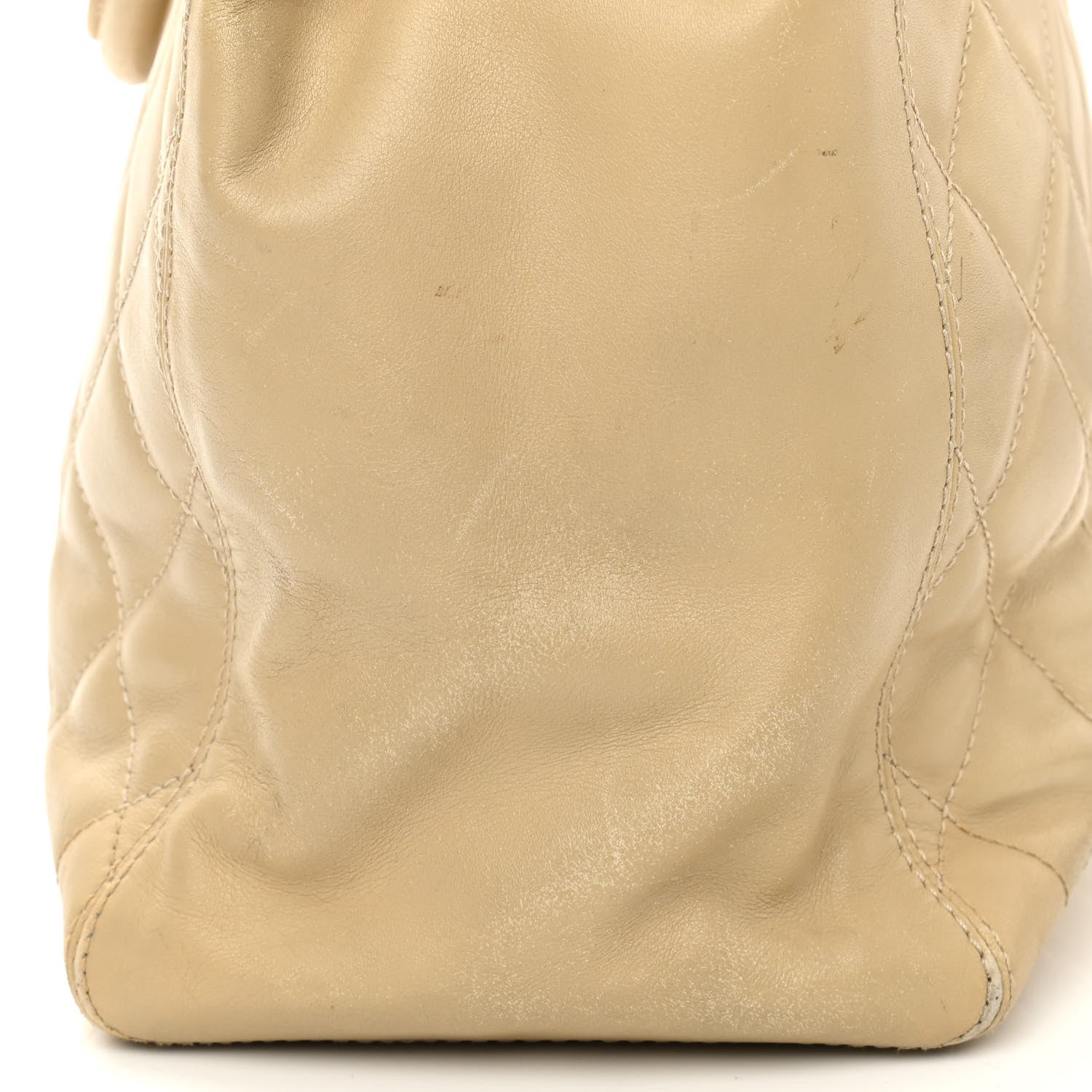 Chanel Lambskin Quilted CC Tote Beige 14 of 24