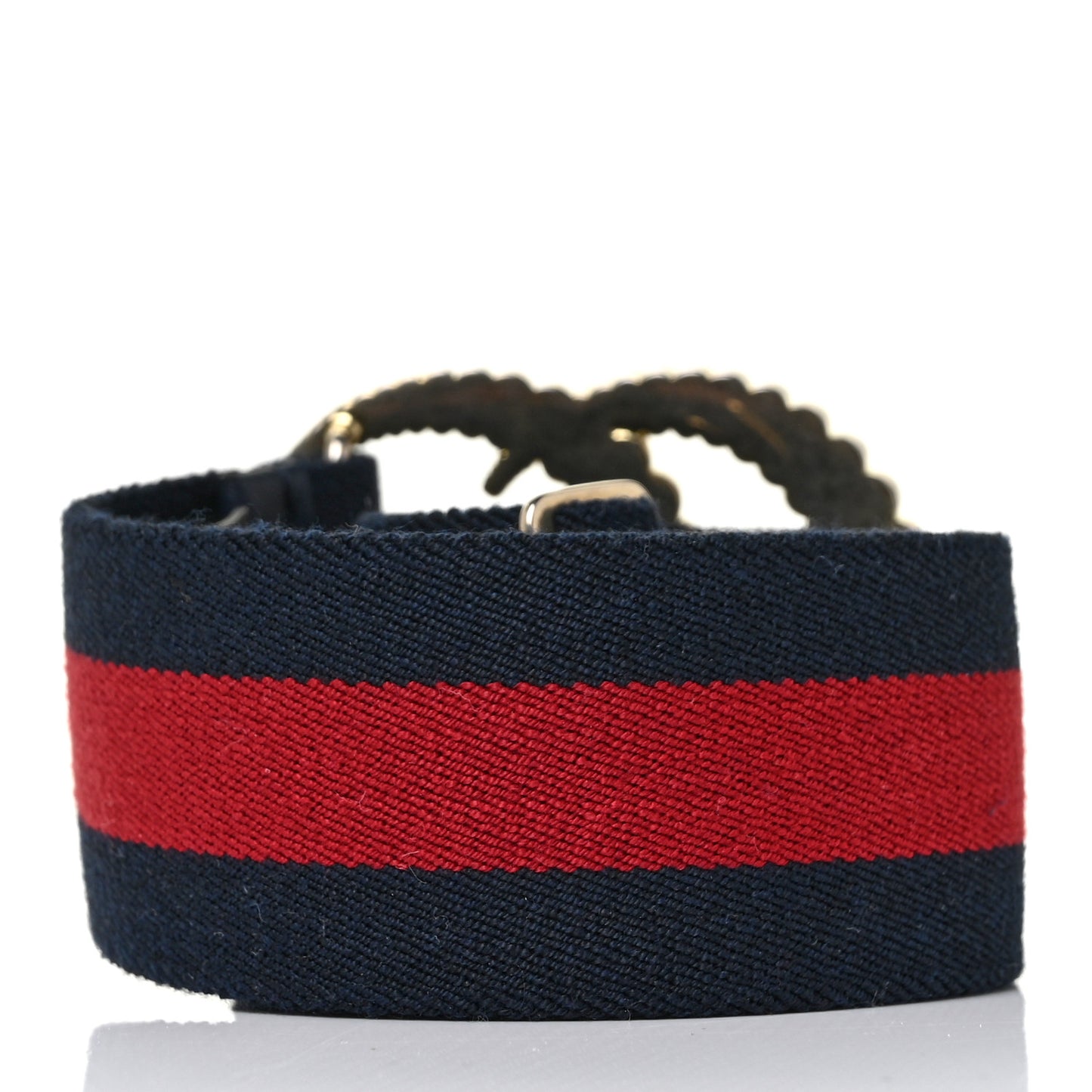 Canvas Torchon Double G Web Belt 85 34 Navy Red