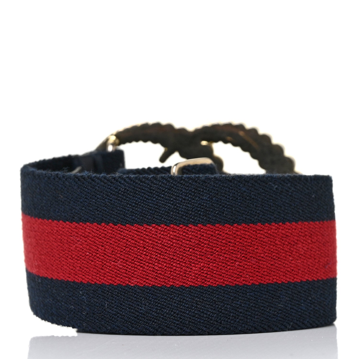 Gucci Canvas Torchon Double G Web Belt 85 34 Navy Red 2 of 3