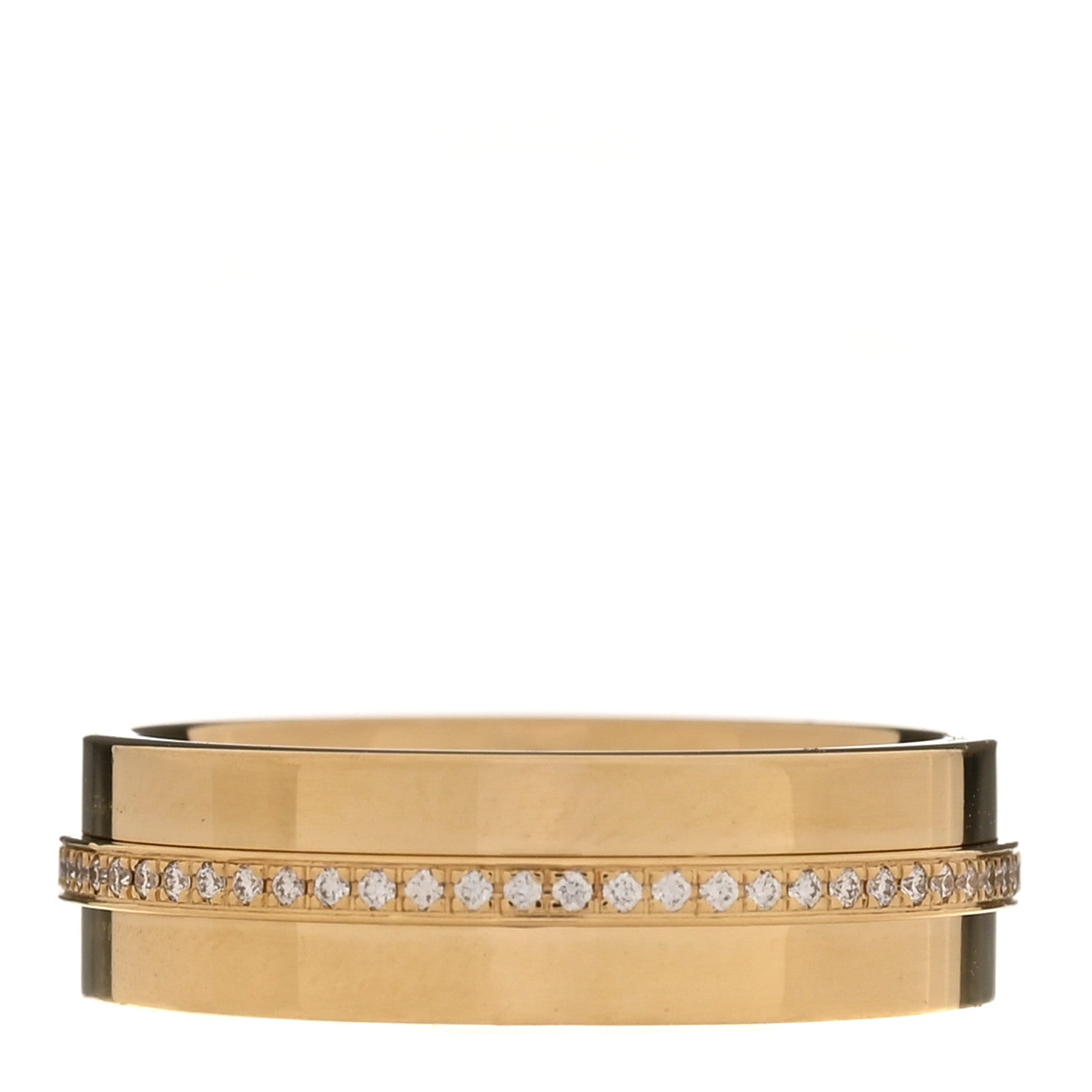 Tiffany 18K Yellow Gold Diamond Wide T Two Ring 50 5.5 3 of 4