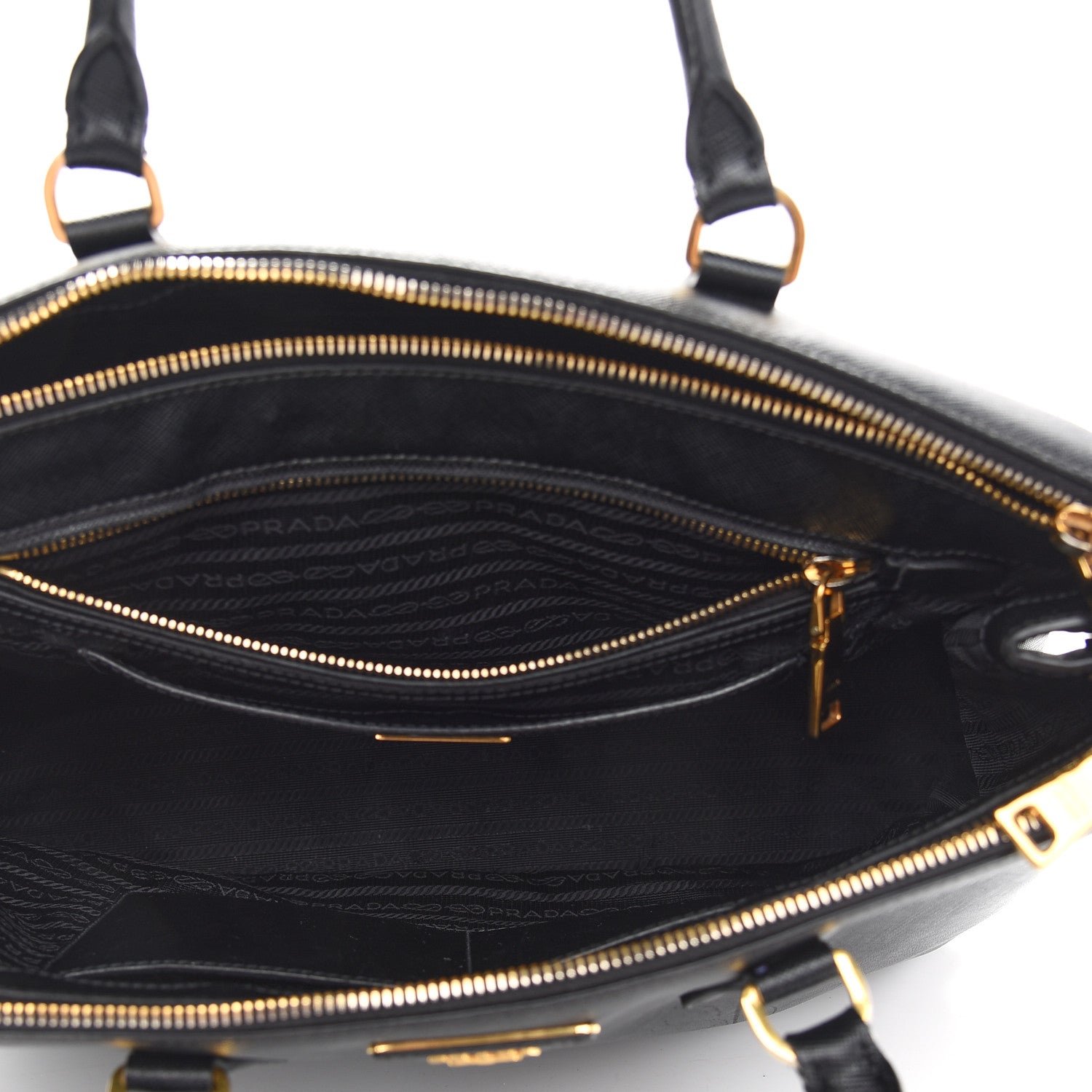 Prada Saffiano Large Galleria Double Zip Tote Black 4 of 13
