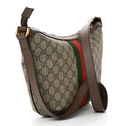 Gucci GG Supreme Monogram Web Small Ophidia Half Moon Hobo Brown 3 of 10