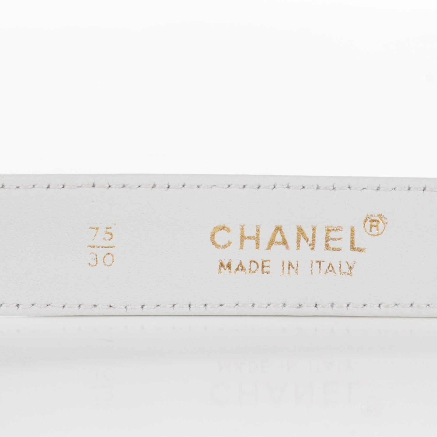 Chanel Lambskin Stitched CC Belt 75 30 White 6 of 6