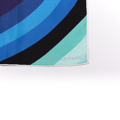 Hermes Silk Geant Marcelina Scarf 140 Bleu Nuit Turquoise Violet 5 of 5