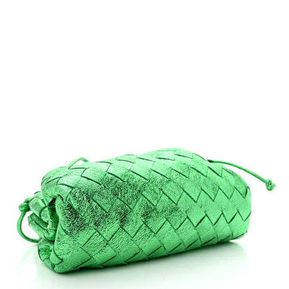 Bottega Veneta Metallic Nappa Intrecciato The Mini Pouch Parakeet 4 of 10