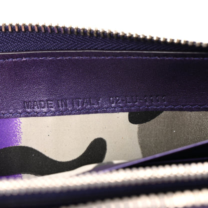 Christian Dior Metallic Lambskin Cannage Anselm Reyle Lady Dior Zip Wallet Purple Orange 7 of 10