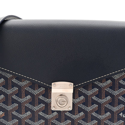 Goyard Goyardine Calfskin Chypre Wallet Pouch Navy 7 of 9