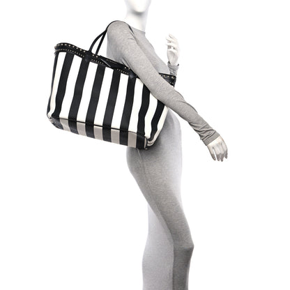 Givenchy Coated Canvas Striped Large Antigona Tote Black White 2 of 12