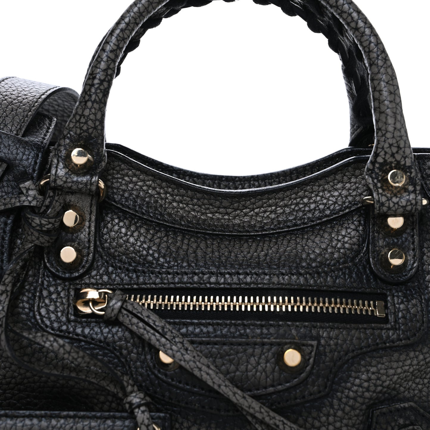 Grained Calfskin Classic Gold Hardware Mini City Ombre Grey Gradient
