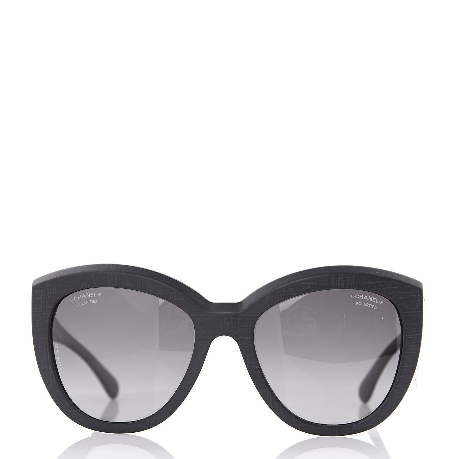 Chanel Tweed Effect CC Polarized Butterfly Signature Sunglasses 5332 Black 3 of 8