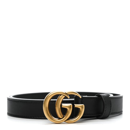 Gucci Calfskin Double G 20mm Belt 70 28 Black 1 of 6