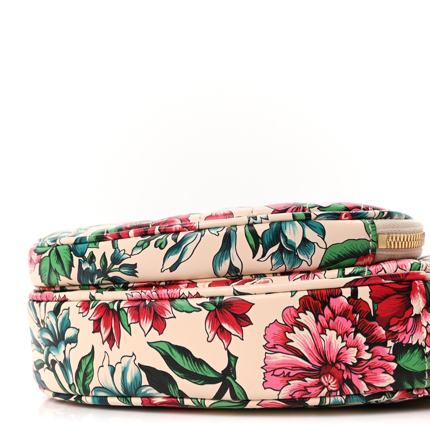 Gucci Calfskin Brit Roses Print Matelasse Diagonal Mini Interlocking G Heart Shoulder Bag Multicolor 11 of 11