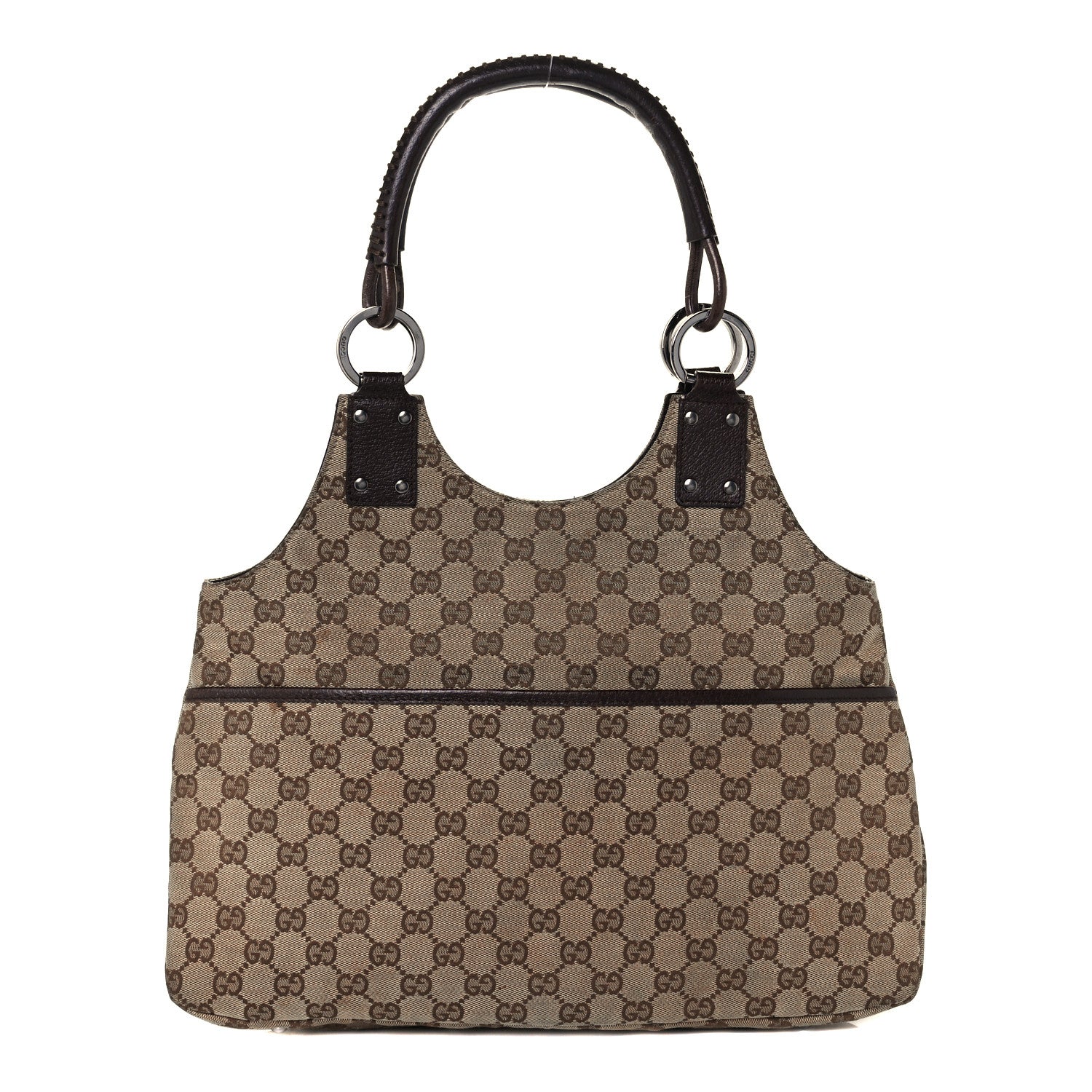 Gucci Monogram Canvas GG Shoulder Bag Brown 1 of 9