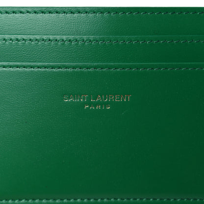 Saint Laurent Calfskin Credit Card Case Green 6 of 8